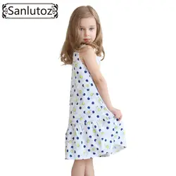 Sanlutoz/Обувь для девочек платье с цветочным узором детская одежда для девочек 2016 г., Брендовая детская одежда для Обувь для девочек малышей