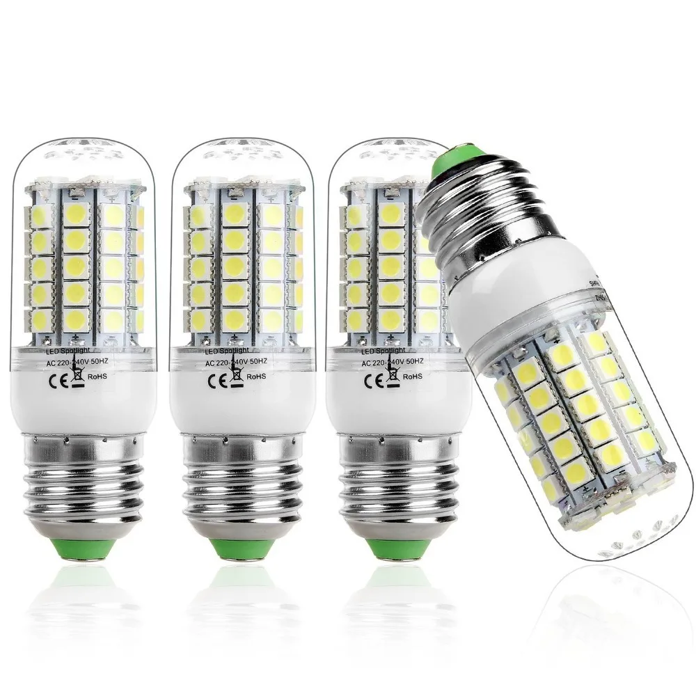 

Free shipping !! 4 x E27 LED 59pcs5050SMD 220V-240V 8W ampoule led Spotlight led lampe Blanc Froid