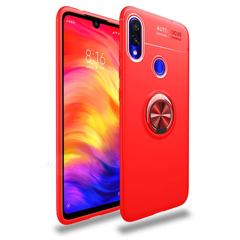 Магнитный чехол для Redmi 7 7A Redmi Note 7 case силиконовый Защитный чехол для телефона redmi 7 7a note 7 pro деловой чехол сяоми редми 7 а ноут 7 чехол ксиоми редми нот 7 про чехлы - Цвет: Red and Red Case