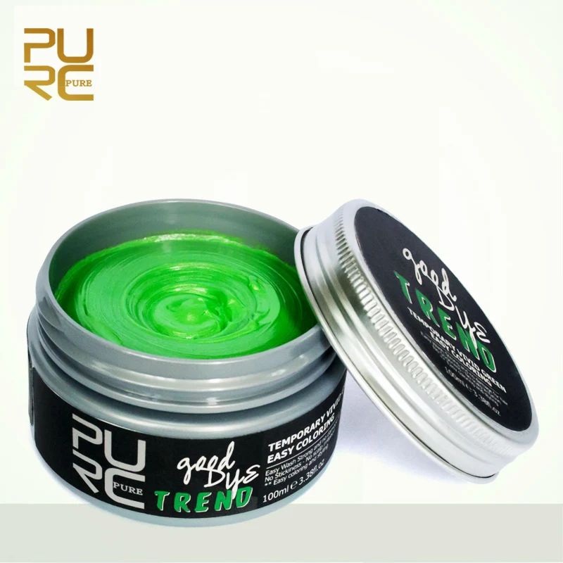 

PURC Hair Color Wax Cream Pastel Hairstyles Temporary Hair Dye Gel Mud Paint Mud Colored Creme Green Modeling Coloring Waxs 100g
