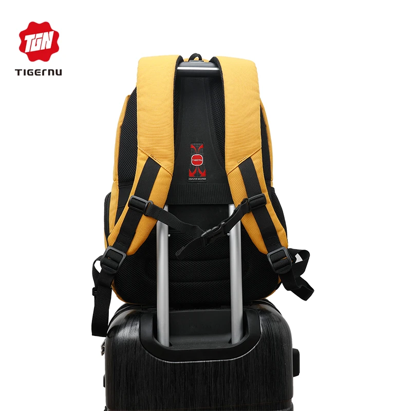 Tigernu de los hombres de la marca de mochila para portátil de tendencia de moda sólido mochila escolar para los adolescentes mujer mochila Anti-robo mochila militar Tigernu de los hombres de la marca de mochila para portátil de tendencia de moda sólido mochila escolar para los adolescentes mujer mochila Anti-robo mochila militar