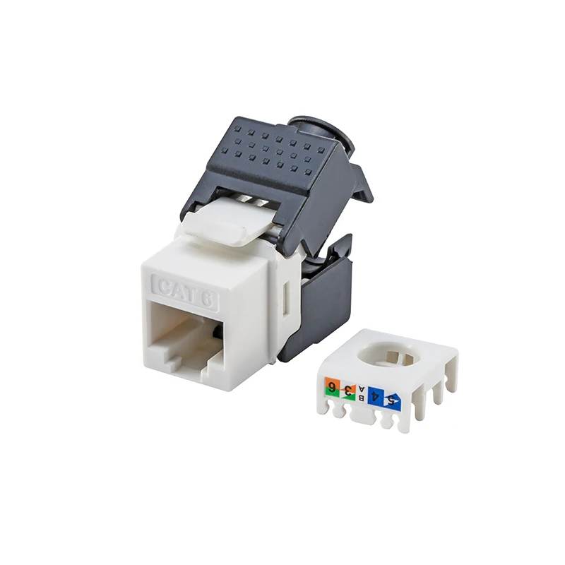 CAT6 Keystone Jacks RJ45 to LSA, toolless type, fits faceplate/wallplate & blank patch panel