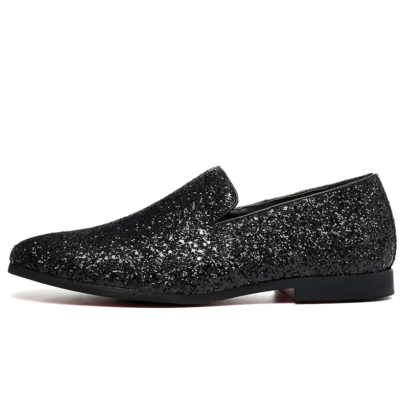 designer shoes men silver gold spiked loafers male rhinestone luxury brand dressing moccasins studded cool flats shoes for men (11)