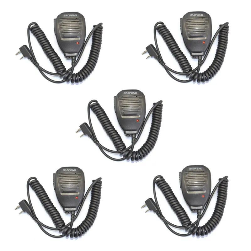 5 штук в наборе оригинальный 2 Pin к Тип PTT Mic Динамик для Baofeng UV-5R плюс BF-888S УФ B6 UV-B5 UV-82