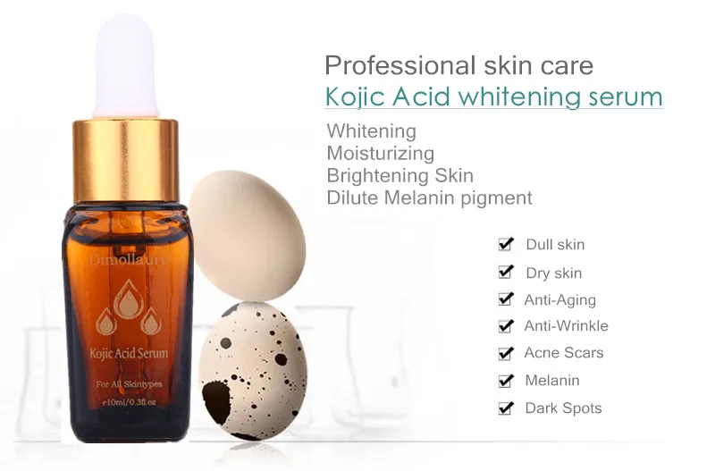 Dimollaure отбеливающий крем с сильным эффектом + Сыворотка Kojic Acid удаление веснушек