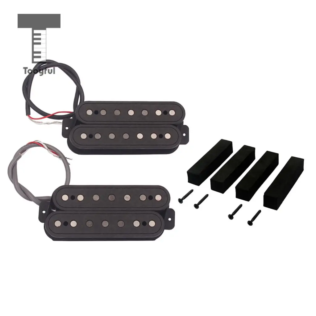 

Tooyful 2x Alnico 5 Humbucker Pickup Bridge Neck Set for 7-String Guitar Replacement