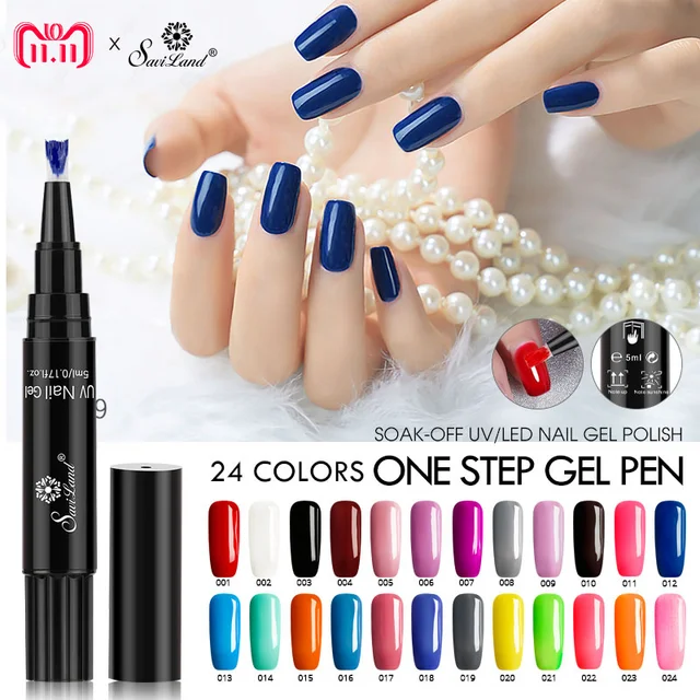 Saviland 3 In 1 Glitter Nail Gel Varnish Pencil One Step Uv Saviland 3 In 1 Glitter Nail Gel Varnish Pencil One Step Uv Lacquer Pen No