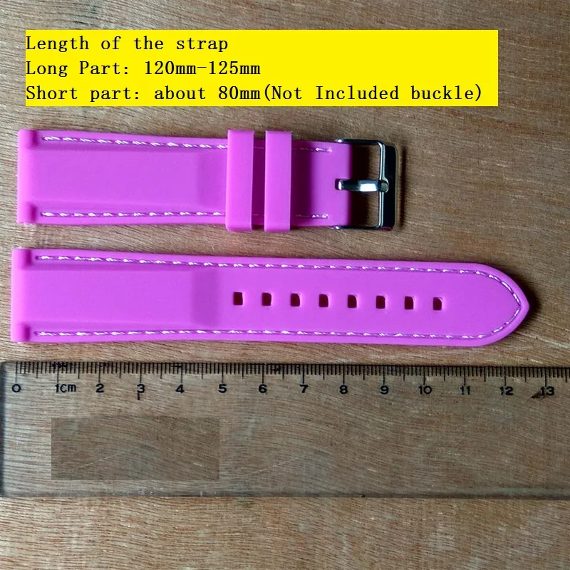 Bright-Colored Solid Watch Silicon Rubber 18mm 20mm 22mm 24mm  Multi Color Army Military watchbands Strap Bands Buckle 18mm
