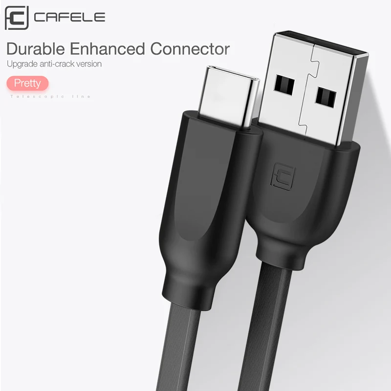 CAFELE USB نوع C كابل ل Xiaomi huawei الهاتف المحمول USB-C سريع شحن البسيطة نوع-C كابل لسامسونج غالاكسي S9 مزامنة بيانات