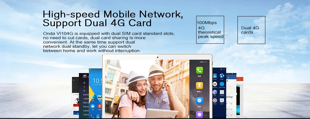 Onda V10 4G Phablet 10.1 inch Android 7.0 MT6753 Octa Core 1.3GHz 2GB RAM 32GB eMMC IPS Screen GPS Bluetooth 4.0 OTG 