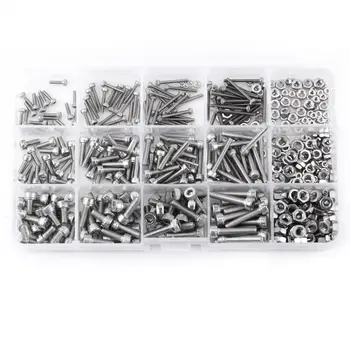 

480pcs Bolts And Nuts M2 M3 M4 SS304 Stainless Steel Hex Socket Cap Head Screws&Nuts Assrotment Set Bouten En Moeren