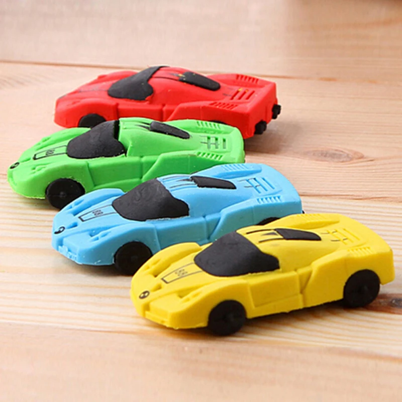 10pcs Creative DIY Car Cartoon Eraser Cute School Supplies Erasers