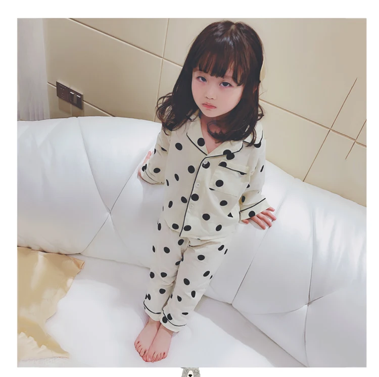 

2019 New Spring Item Girl Sleeping Suit Dot Design Two Colors