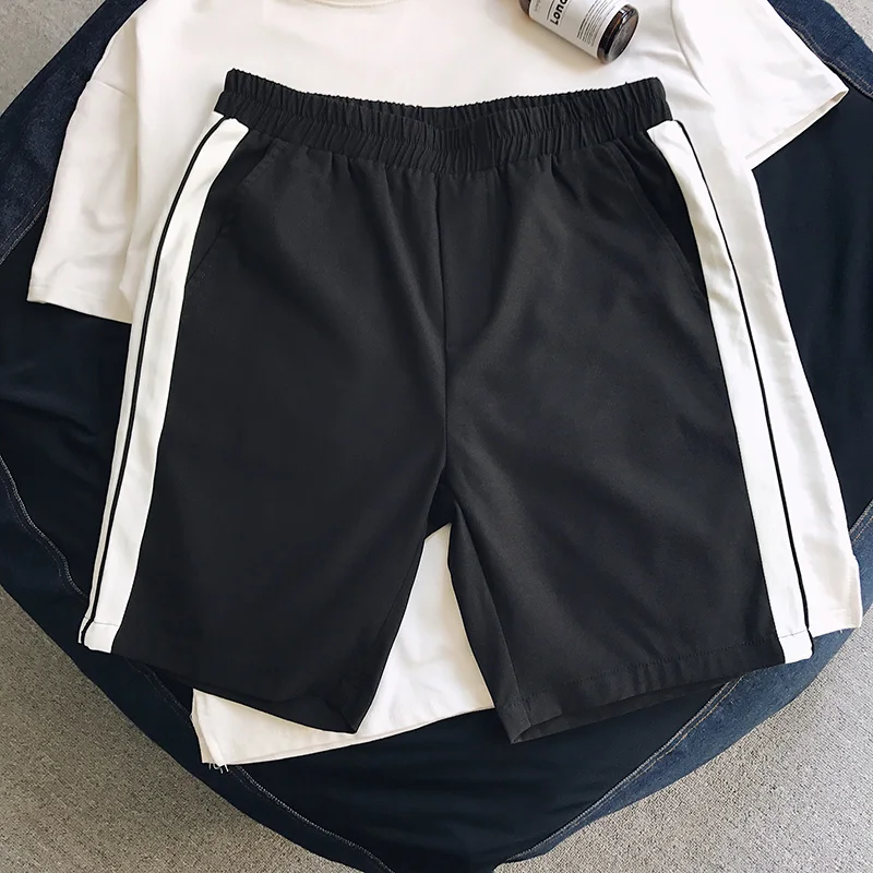 NEW 2019 Summer shorts men's beachCasual patchwork port wind loose hip hop students teenagers elastic shorts men Plus Size 5XL