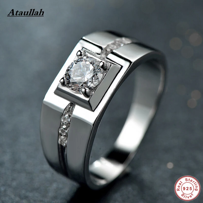 

Ataullah New 925 Sterling Silver Wedding Rings For Women And Men Fashion SONA Engagement Rings RWD806