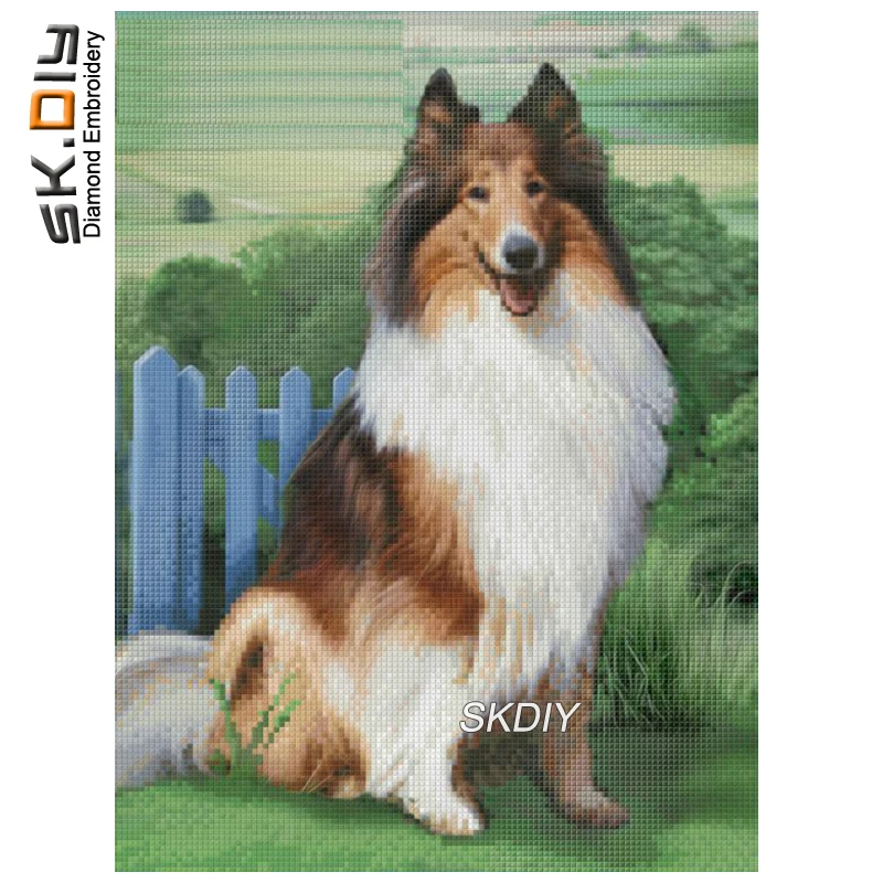 

SK DIY 5D diamond mazayka Collie dog animals diamond painting diamond embroidery pattern rhinestone home decor hobby 2018 new