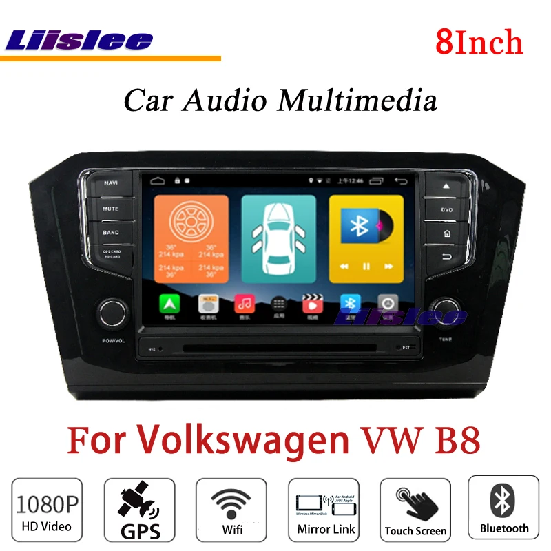Sale Liislee For Volkswagen B8 - Stereo Android Radio DVD Player BT Wifi GPS MAP NAV Navigation 1080P System Original NAVI Design 2