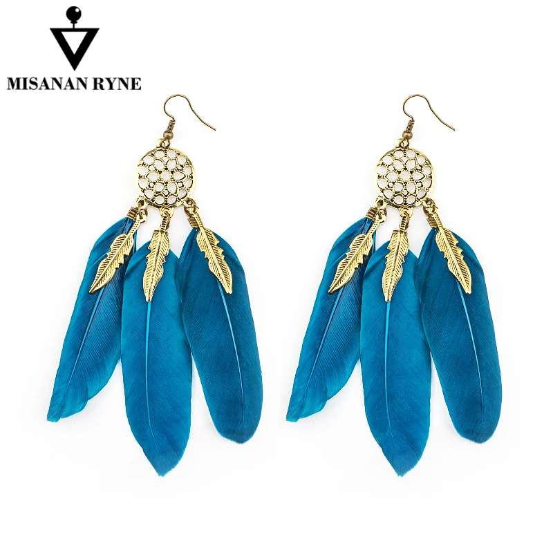 Bonita pluma de plata y cuentas colgantes pendientes de Cuarzo Rosa-étnico boho