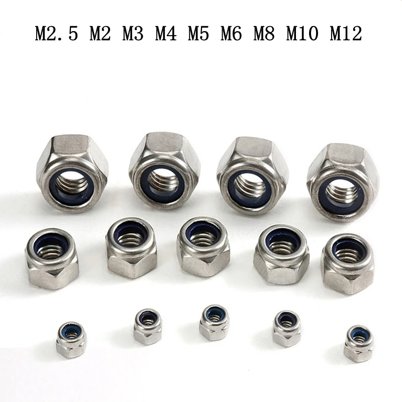

Stainless steel lock self-locking anti-loose nut M2.5 M2 M3 M4 M5 M6 M8 M10 M12