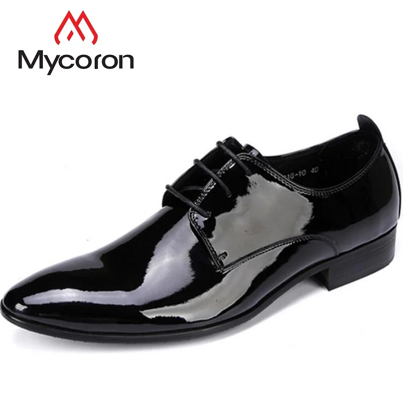 

MYCORON Men Formal Handmade Shoes Leather Pointed Toe Boots Dress Male Lace-Up Office Italian Derby Shoes Tenis Masculino Adulto