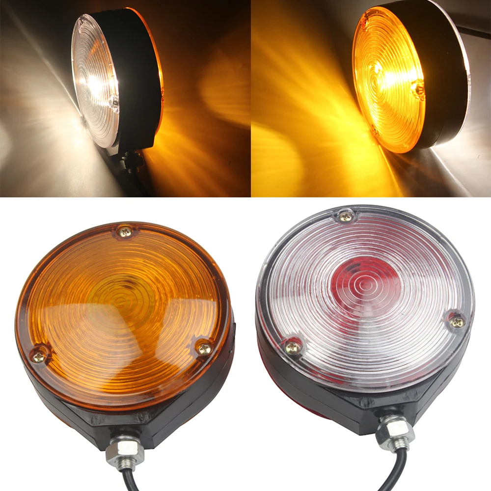 

2Pcs Yellow White Bulb Side Marker Lights Double Side Warning Lamp for 12V 24V Truck Trailer Lorry