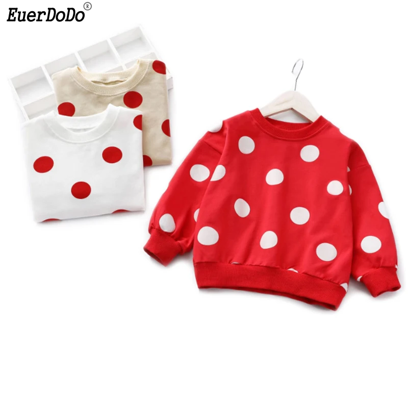 Children T Shirts Spring Autumn Polka Dot Kids T Shirt For Girls