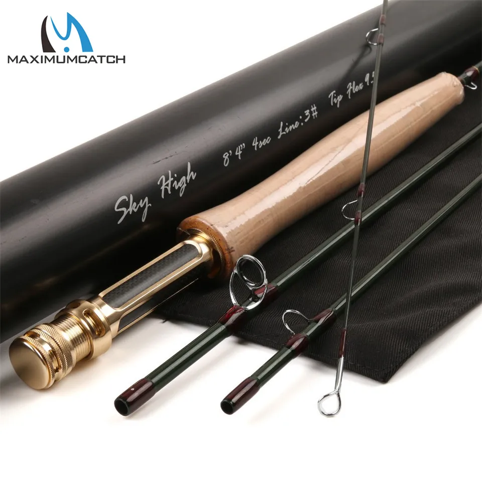 Maximumcatch IM12 High Carbon Fiber Fly Fishing Rod 8.4FT 3WT 4PCS With