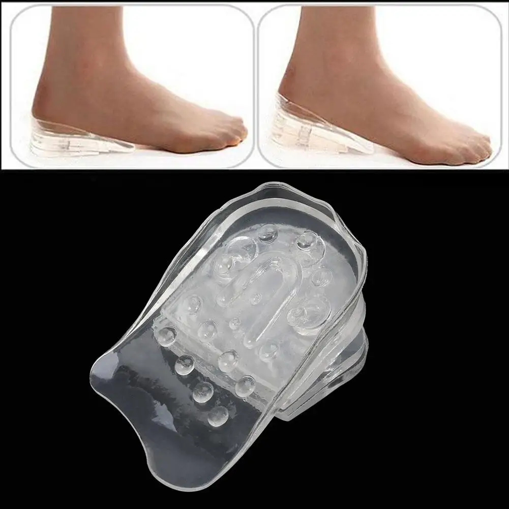 

Adjustable 5 Layers Silicone Gel Shoe Lift Insole Insert Height Increase Taller Shoe Cushion Foot Care Insert Insoles new