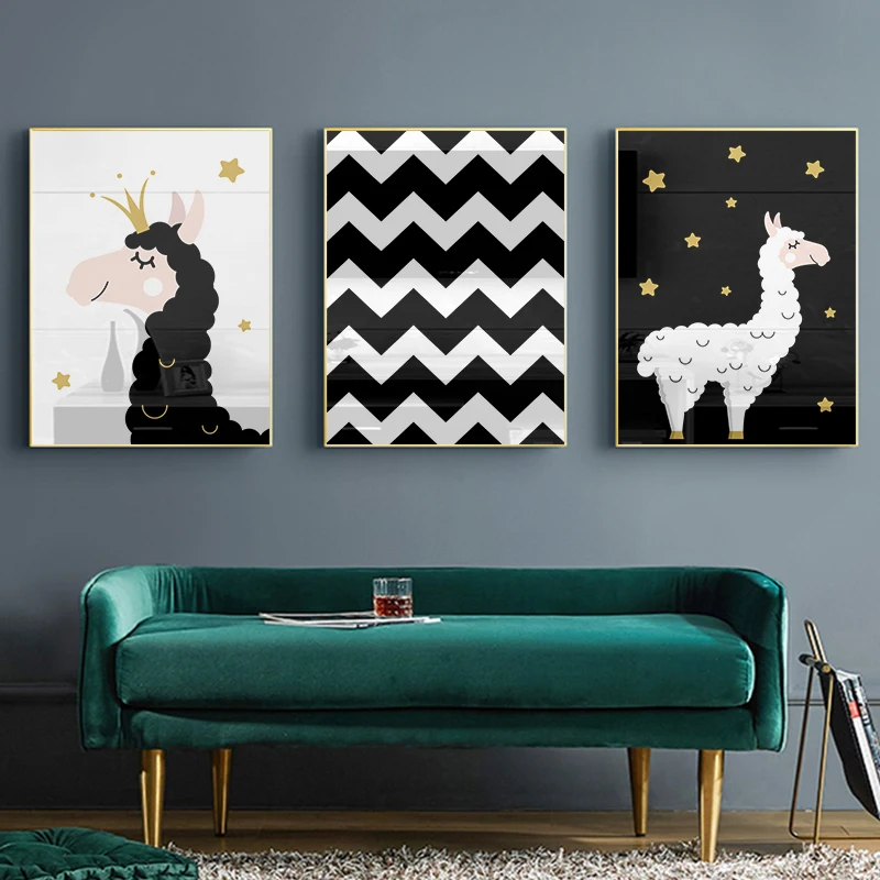 My Sweet Babyt Alpaca Posters and Prints Nursery Wall Art Sheep Canvas Painting Love Wall Decor Kids Bedroom Decoration