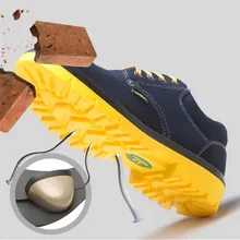 Мужская Рабочая обувь; защитная обувь; ботинки со стальным носком; противоразбивающая пронзительная кожаная защитная обувь; полиуретановая подошва; T999
