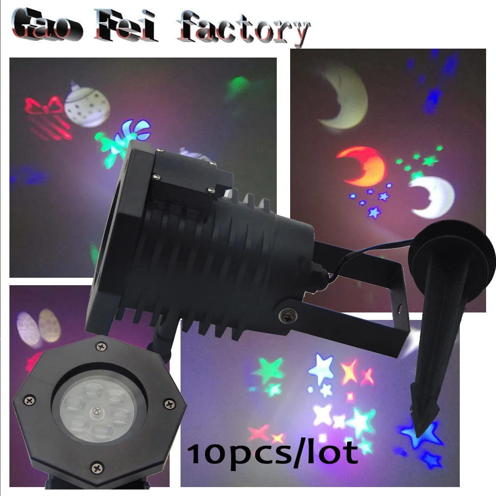 

10pcs/lot YAM Waterproof Outdoor Moving Snowflake Laser Projector Landscape effect LED Light