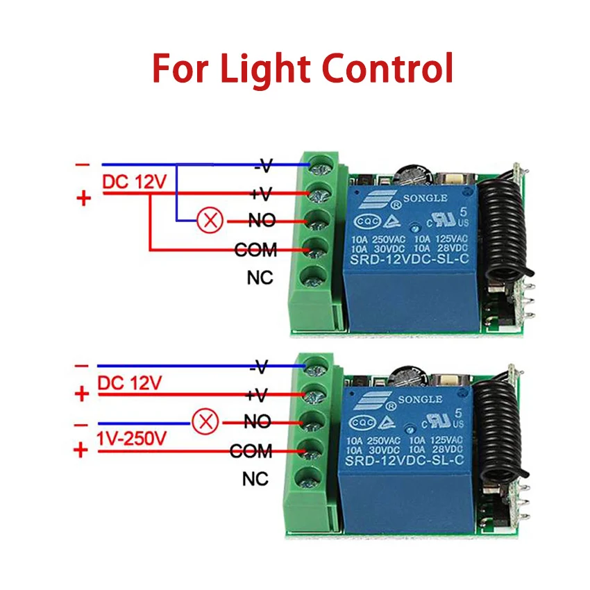 QIACHIP 433Mhz DC 12V Универсальный беспроводной пульт дистанционного управления RF приемник реле для светодиоды, электрические приборы ворота дверь гаража