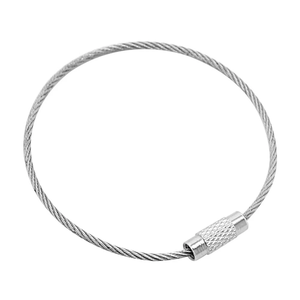 

Car Keyring Stainless Steel Twist Screw Locking Keychain Creative Key Ring Aircraft Cable Wire Car Key Chain Car Accessories