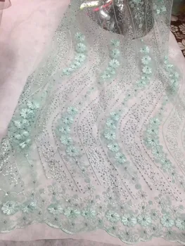 

Hot selling French SH-82226 tulle lace fabric African net lace fabric with beads
