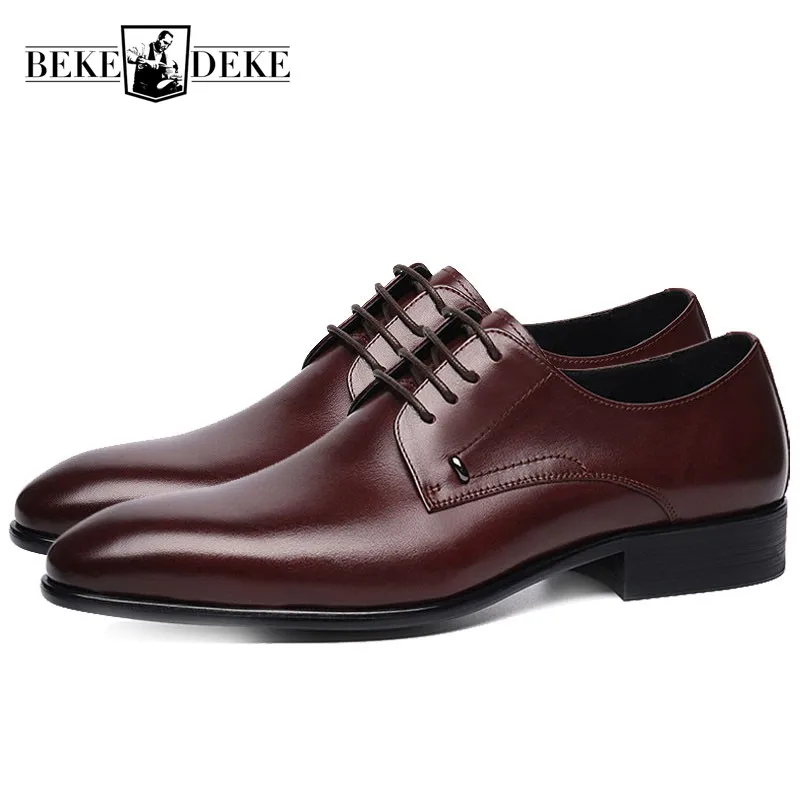 

Designer Black Mens Business Dress Shoes Oxfords Lace Up Square Toe Genuine Leather Wedding Formal Shoes Male Chaussures Hommes