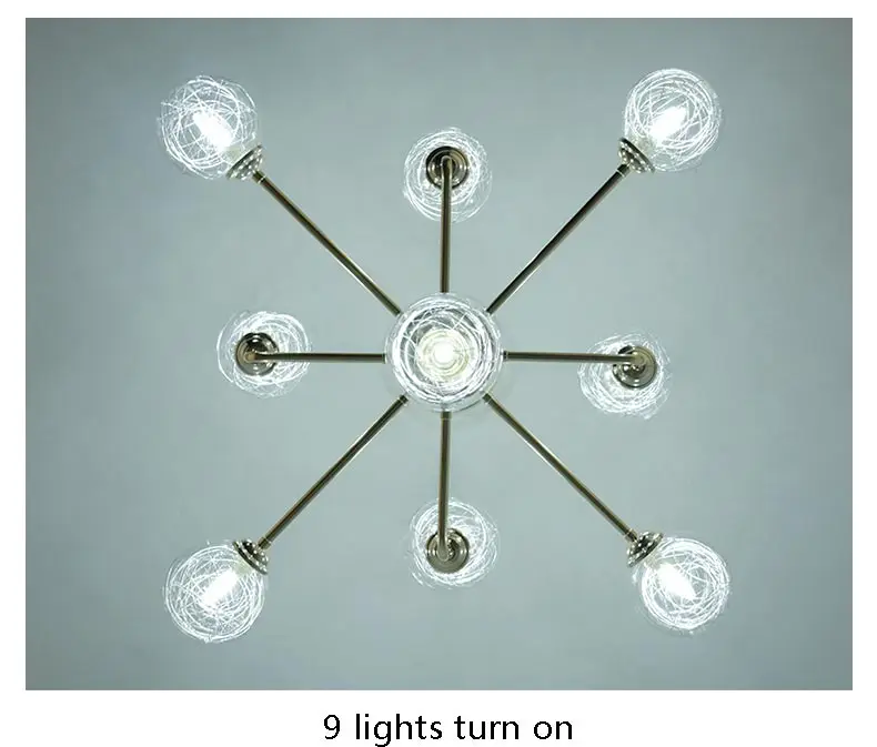 Современная Золотая люстра, светодиодная лампа для гостиной, домашний декор, Домашний Светильник, кухонный стеклянный светильник, металлический блеск, лампа G9
