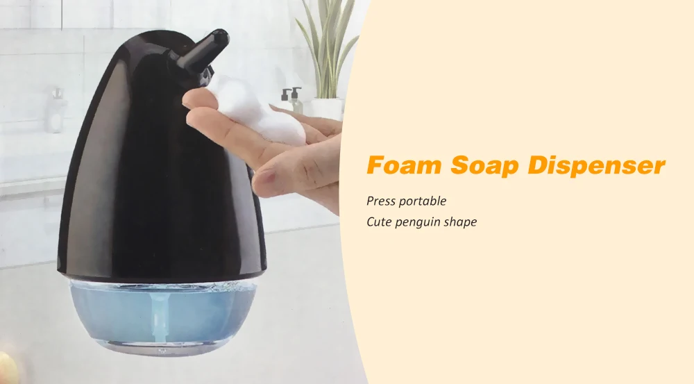 320ml Portable Foam Soap Dispenser Press Automatic Smart Soap Dispenser Touch-free Sanitizer Built-in Infrared Kitchen Bathroom