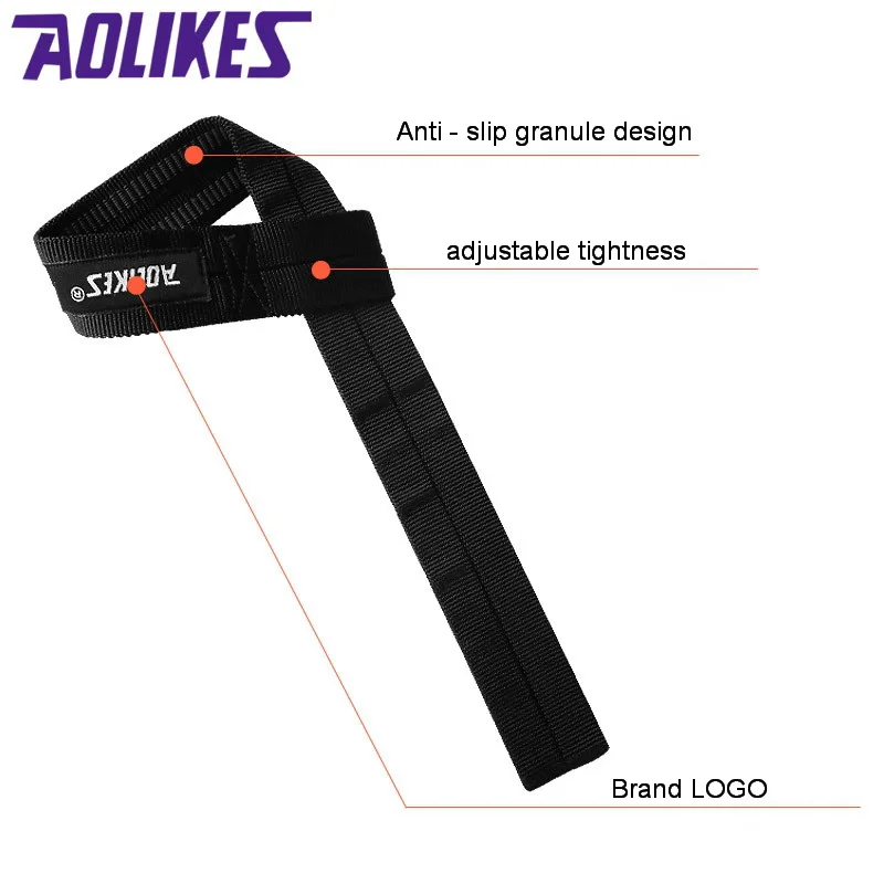 AOLIKES 1 Pair Wrist Bands Sports Accessories Fitness Dumbbells Training Wristband Wrist Strap Wrap For Men webbing gym