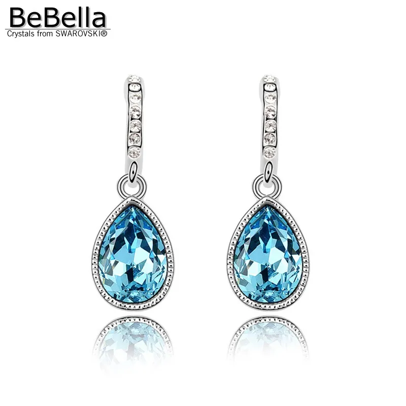 

BeBella crystal water drop dangler earrings with Swarovski Elements for women girls Christmas lover fashion jewelry gift 2018