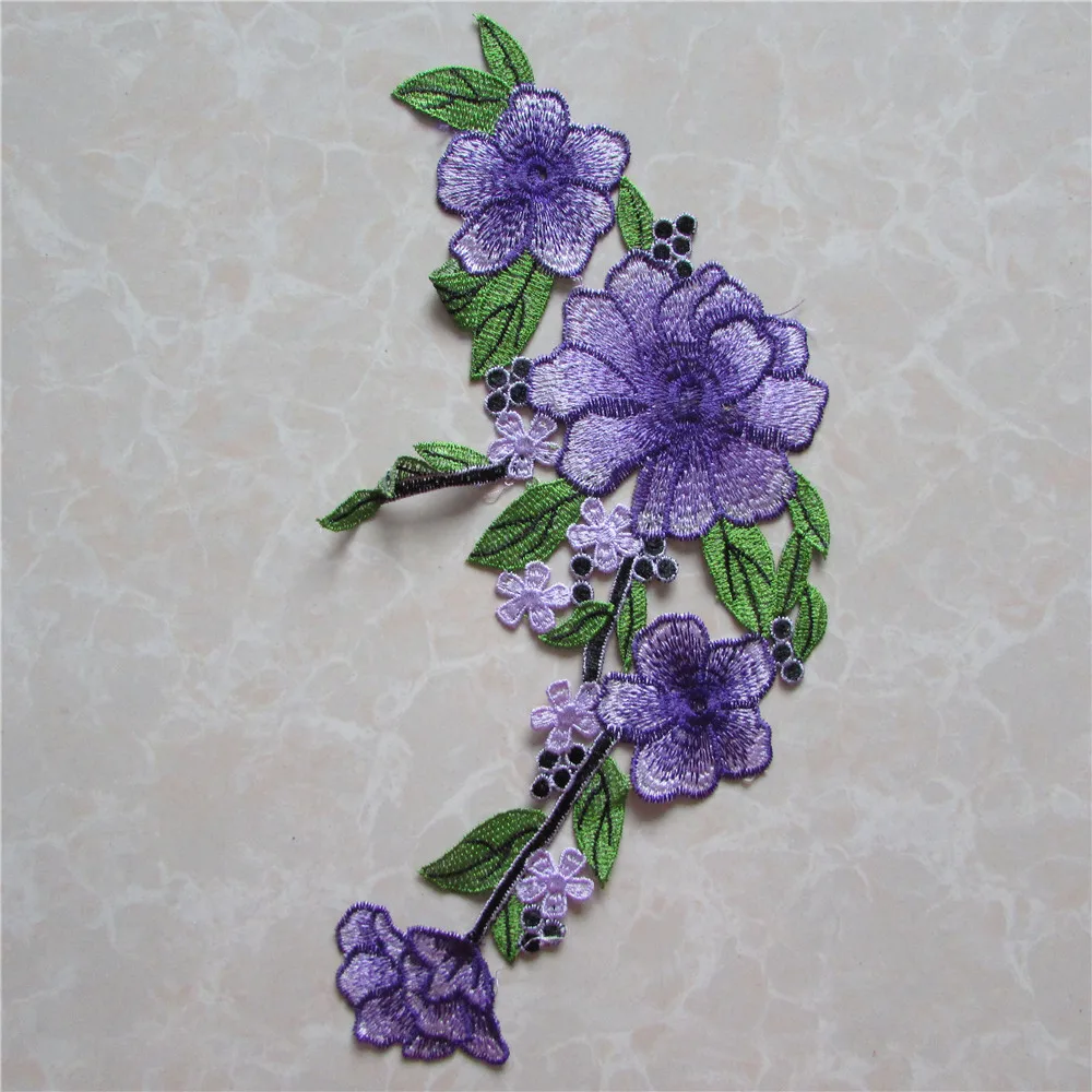2016 year fashion purple flower embroidery lace collar DIY clothing