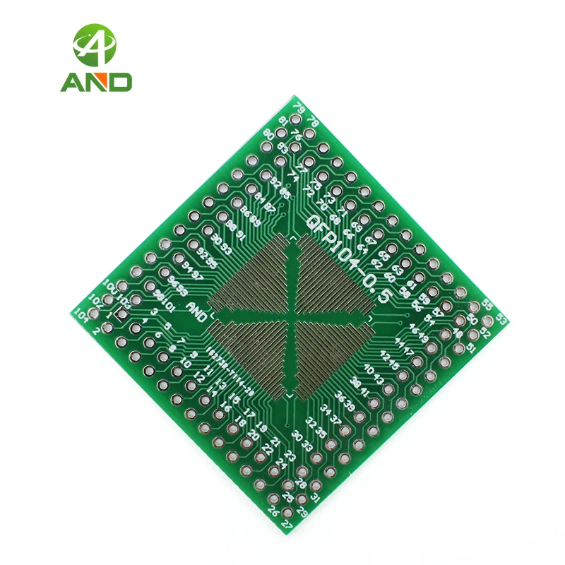 5pcs double sides PCB Adapter Board,QFP 0.5mm 0.8mm pitch,DIP 2.54mmin