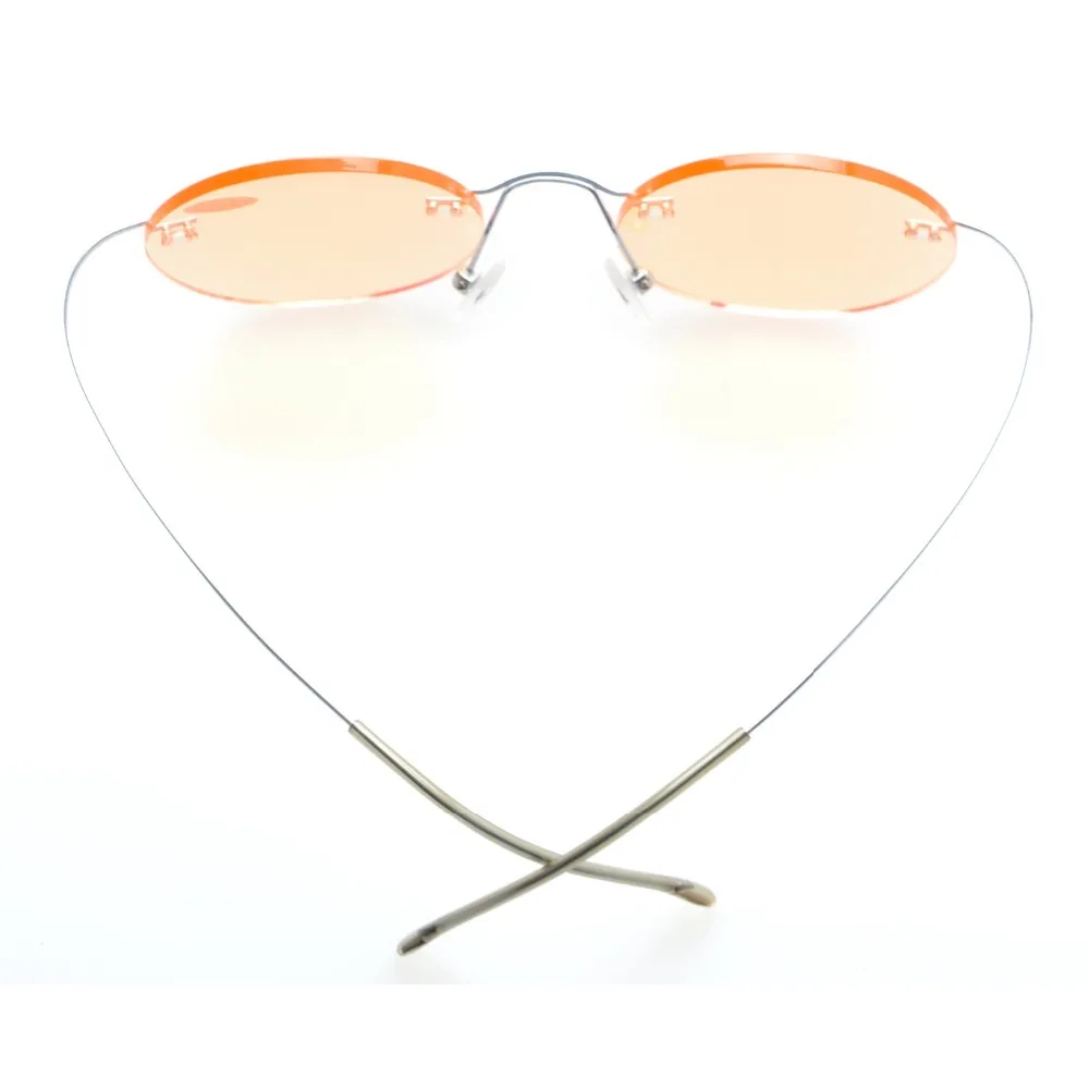 Eyekepper CG15026 Titanium Rimless Round Orange Тонированные Линзы Компьютер Очки Для Чтения Круг Читателей