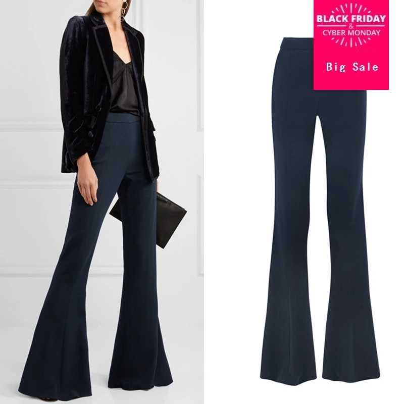 Uzun boylu uygun olabilir 160cm 200cm yukseklik flare pantolon 2019 yeni moda marka ngiltere tarz buyuk flare ince pantolon WQ05