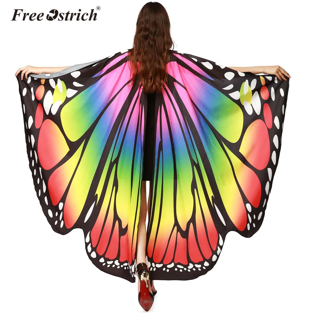 

Free Ostrich Poncho Costume Soft Fabric Female 2019 Women Pashmina Butterfly Wings Shawl Scarves Ladies Nymph Accessory B1140
