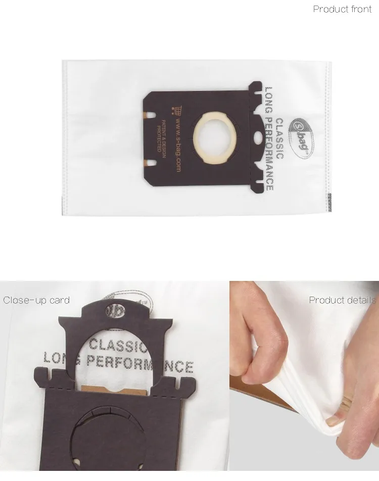 10 шт. S-BAG белый нетканый материал Пылесосы для автомобиля сумки и фильтр пылесборники запчасти FC8202