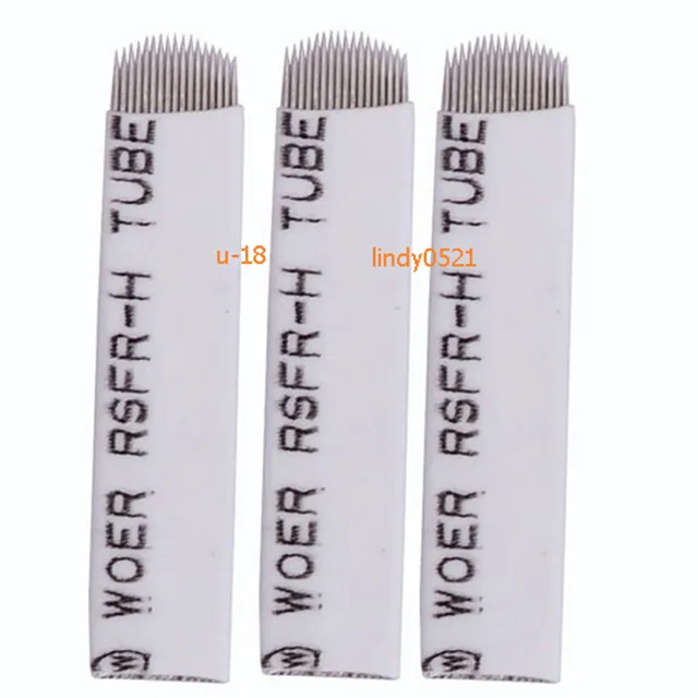 U18 Permanent Eyebrow Makeup Manual Tattoo Curved Blades 18 Needles 0.20mm Free Shipping U18 Permanent Eyebrow Makeup Manual Tattoo Curved Blades 18 Needles 0.20mm Free Shipping