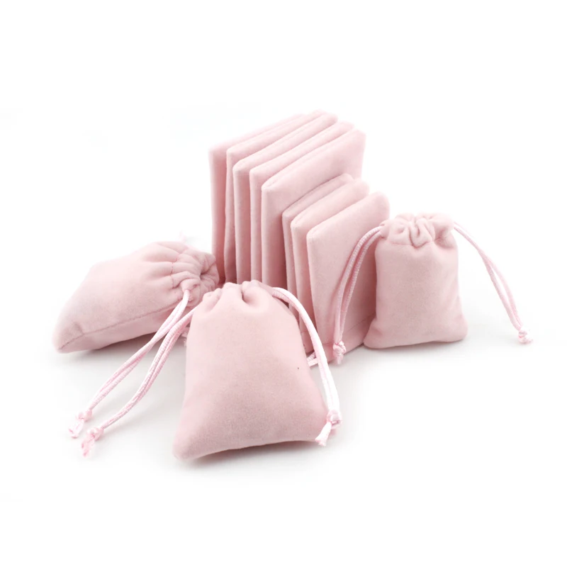Хлопковый бархатный Подарочный пакет на шнурке, 5x7 см(1," x 2,7"), 7x9 см(2," x 3,5"), вечерние мешочки для конфет, упаковка для ювелирных изделий, может быть с логотипом на заказ