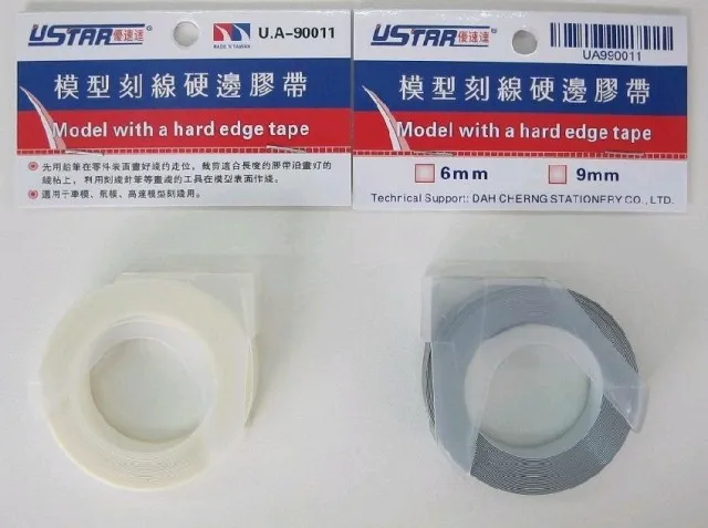 

9mm*3m / Roll U-Star UA-90011/UA990011 Line Marking Tape,Model with A Hard Edge Tape,Black/Clear White