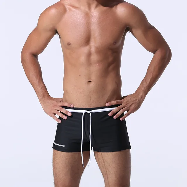 Escatch Men Swim Suit Square Leg Elastic Swimwear Man Swimtrunks