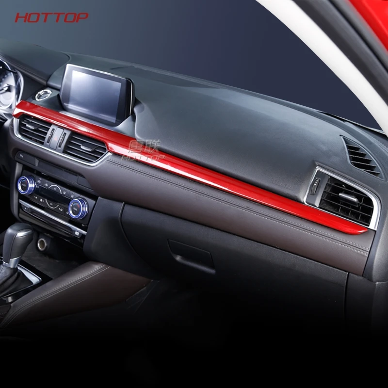 

For Mazda 6 Atenza 2017 Red Color Car Console Center Dashboard Cover Trim Car Interior Moulding Sticker car styling
